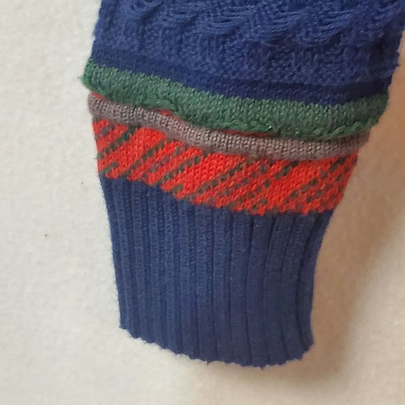 Men’s Koto Urban Outfitters Coogie Type Textured Knit Sweater Size XS Red Blue - Picture 10 of 14